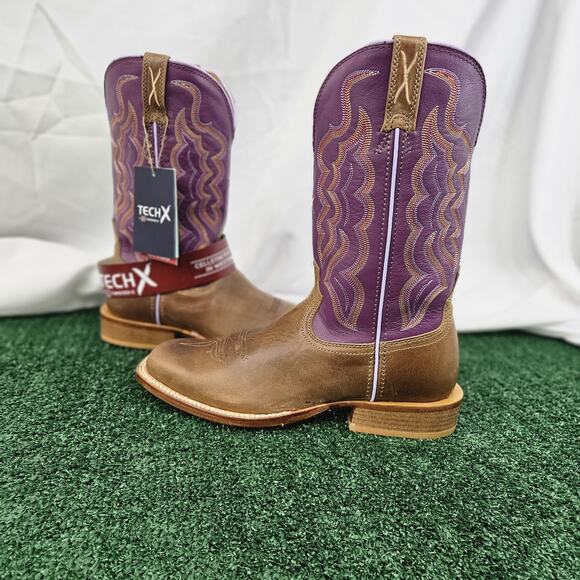 Twisted X Ladies Tech X™ Western Boots Ginger & Vintage Violet #WXTL002 Size 9B - Picture 1 of 10
